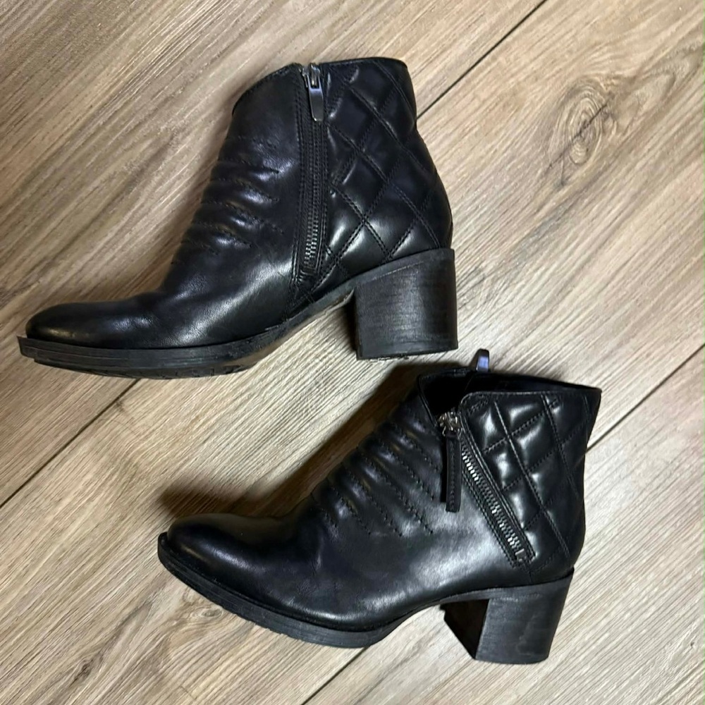 Clarks Black Quilted Ankle Boots